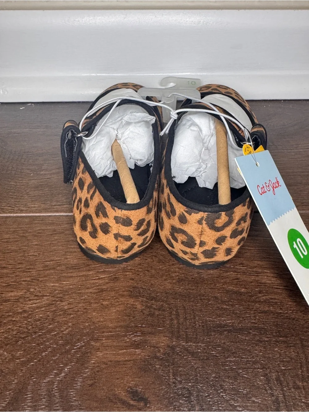 Cat & Jack Leopard Print Mary Jane Flats Girls Size 10 NWT